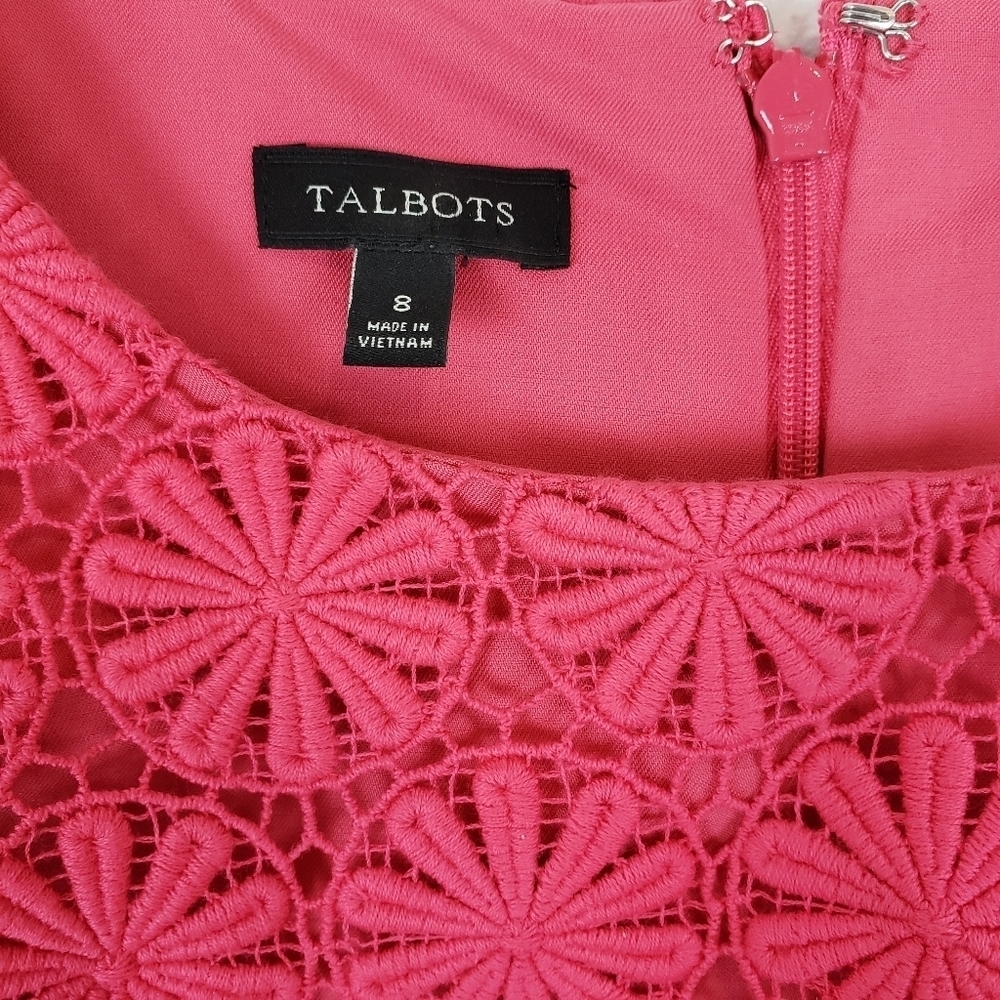 Talbots pink floral eyelet lace dress - Picture 2 of 10